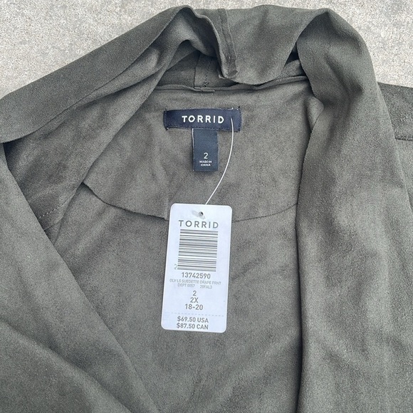 Torrid Dark Forest Green Cardigan Size 2 - Picture 2 of 3